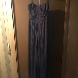 David’s bridal dark grey bridesmaid dress.